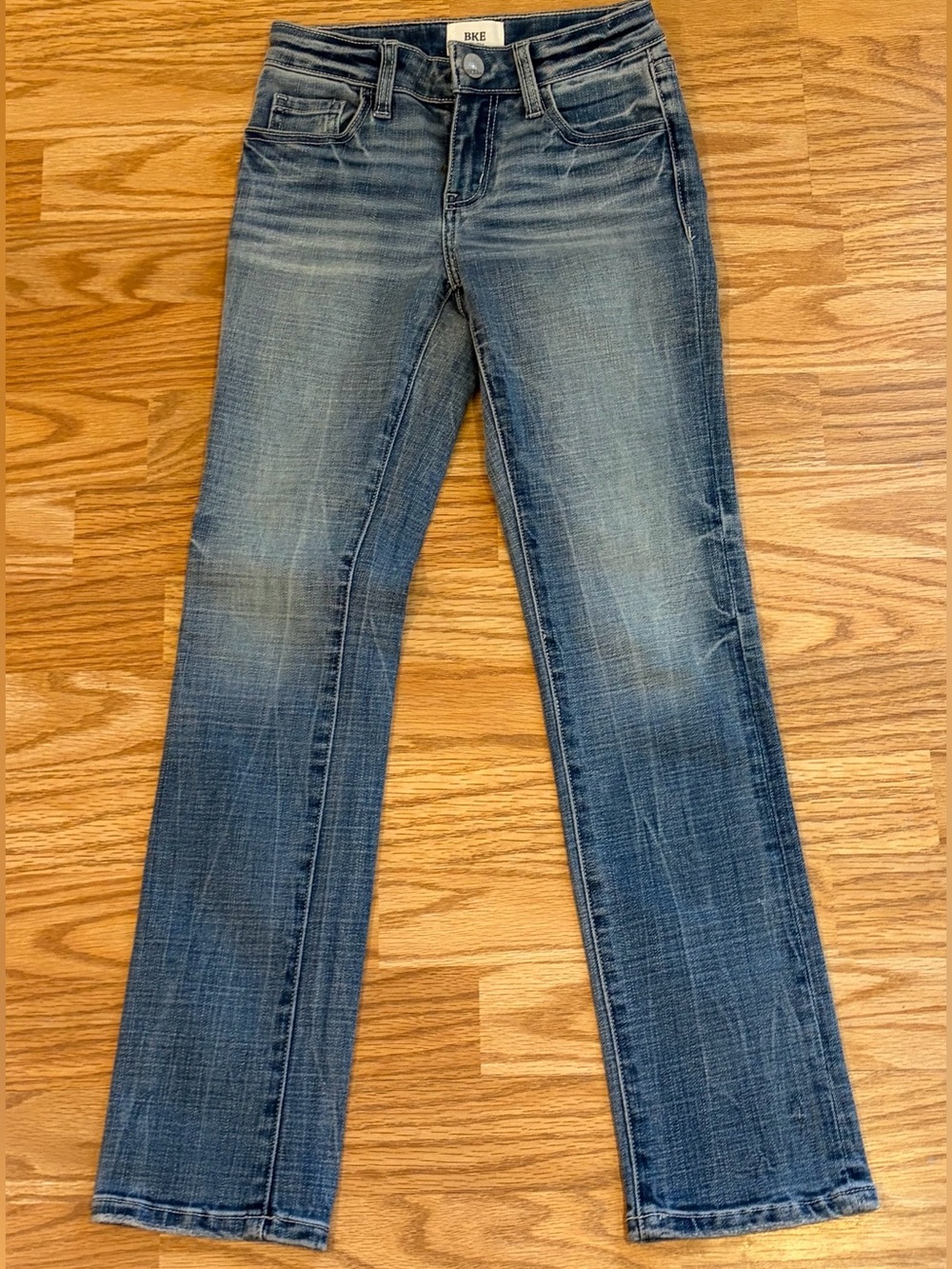 Girls BKE Straight Jeans in Faded Blue